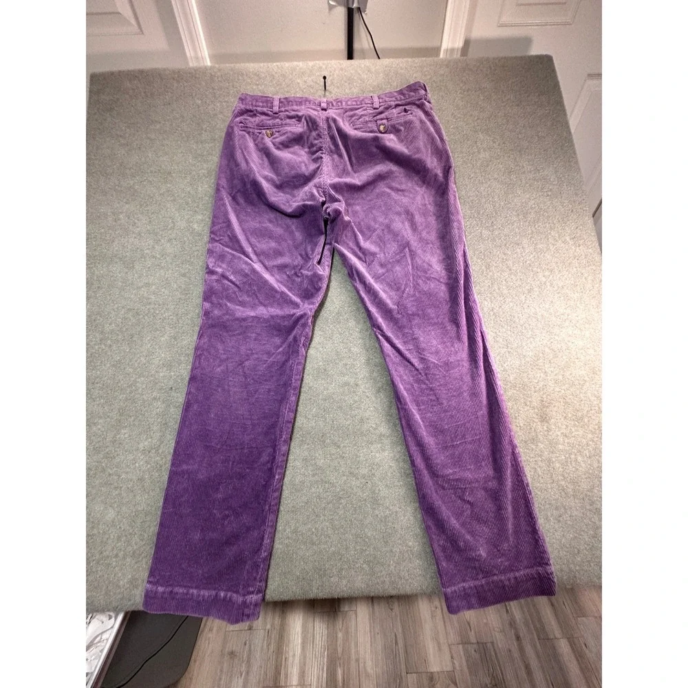 Polo Ralph Lauren Mens Purple Corduroy Pants Straight Leg 36x34 Pony Logo